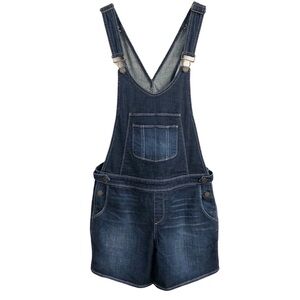 Paige | Medium Wash Denim Overall Shorts Shortalls Small